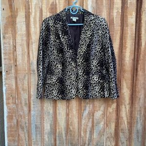Nygard Collection velvet animal print blazer